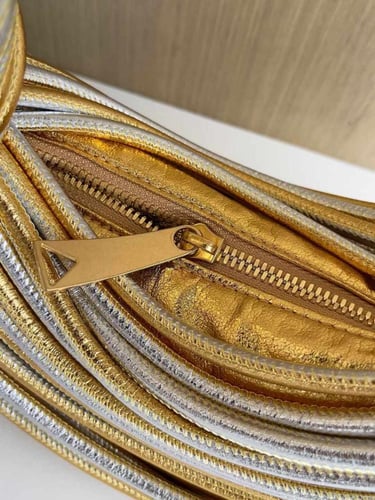 Bottega Veneta Tubular Jodie leather Gold/Silver t...