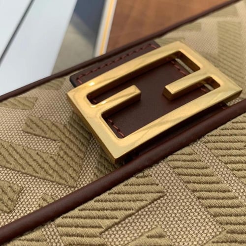 FENDI Baguette Beige FF canvas bag