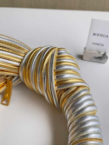 Bottega Veneta Tubular Jodie leather Gold/Silver t...