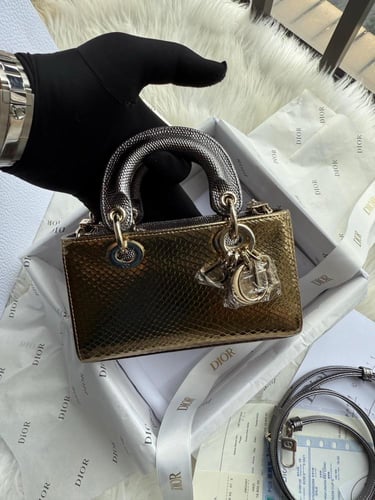 DIOR Mini LADY D-JOY BAG Gold