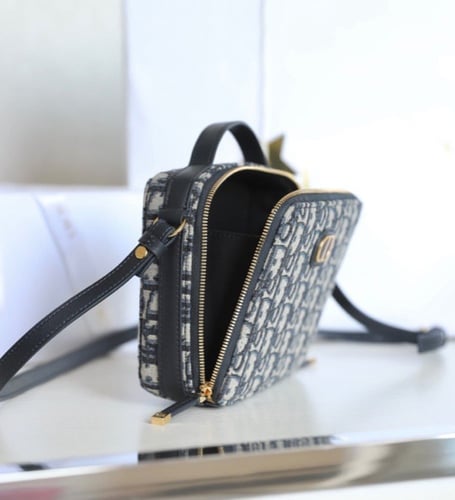 Dior vanity bag with handle – Blue Dior Oblique Ja...