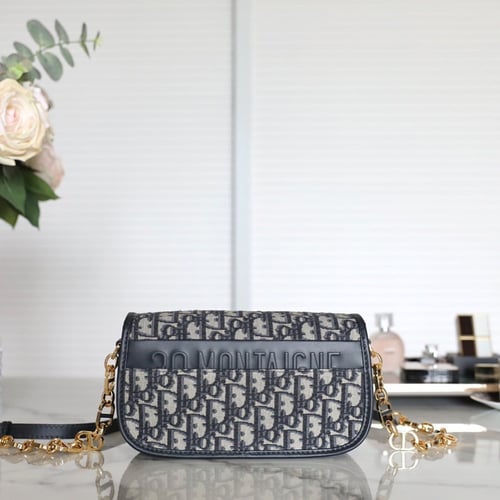 30 MONTAIGNE AVENUE BAG Blue Dior Oblique Jacquard