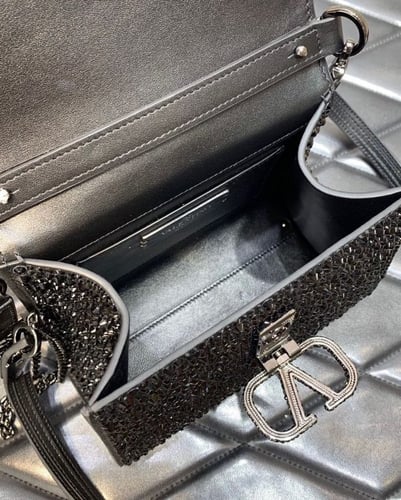 Valentino Garavani MINI VSLING HANDBAG WITH SPARKL...