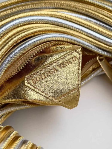 Bottega Veneta Tubular Jodie leather Gold/Silver t...