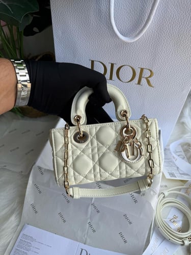 Micro LADY DIOR BAG Off White