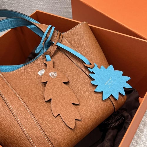 MOYANT bag camel with baby blue