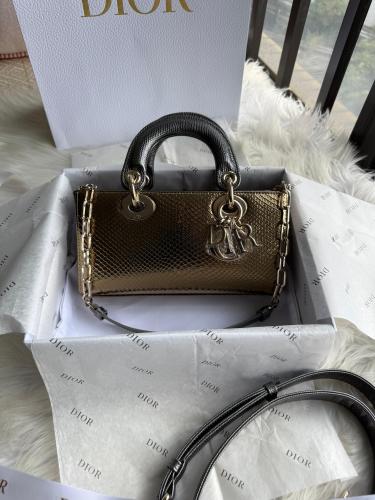 DIOR SMALL LADY D-JOY BAG Gold