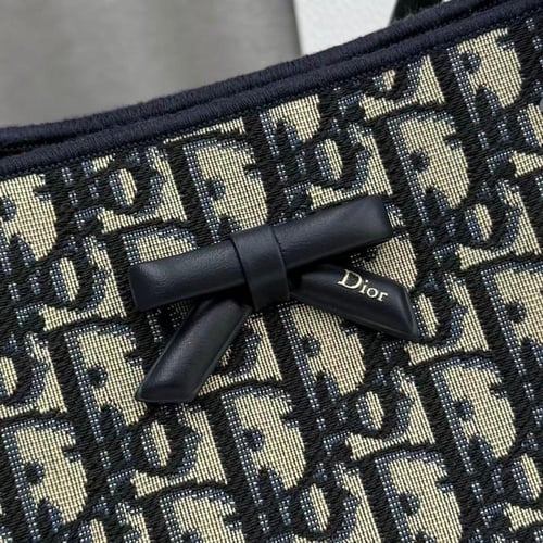 small Dior Shopping Bag in blue Dior Oblique jacqu...