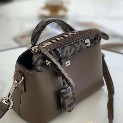 FENDI By The Way Mini Small brown leather Boston b...