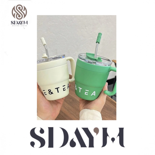 كوب قهوة او شاهي من الفولاذ المقاوم للصدأ 304 بمقب...