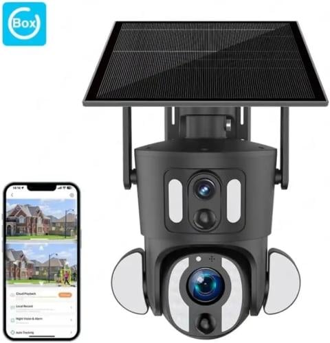 كاميرا شمسية 4K 8MP 10X زووم 4G مع عدسة مزدوجة 2.8...