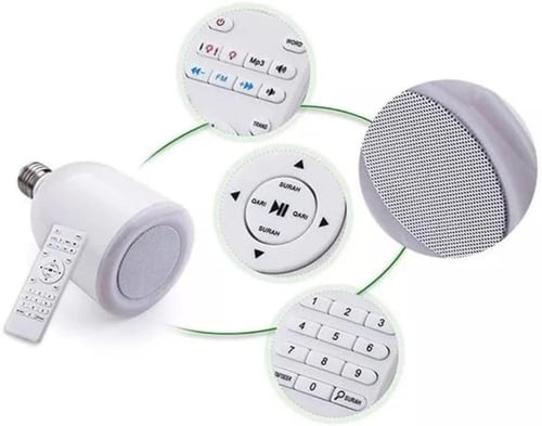 مصباح القرآن الليد مع مكبر صوت - ابيض (SQ-302) الا...