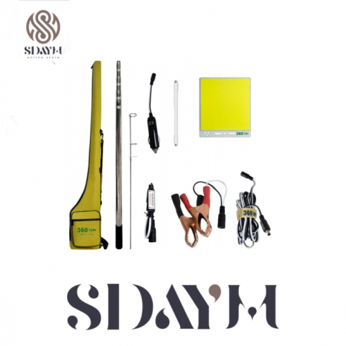 مجموعة مصابيح التخييم FR-08 COB، 360 لومن، أعمدة ت...