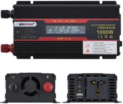 محول طاقة للسيارة بقدرة 1000 واط، تيار مستمر 12 فو...