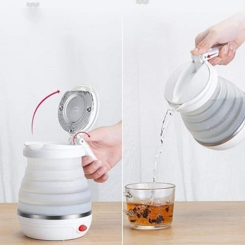 غلاية كهربائية قابلة للطي للسفر بجهد مزدوج من السي...