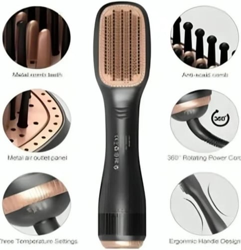 فرشاة شعر حرارية 2 في 1 بقدرة 1200 - 1500 واط من د...