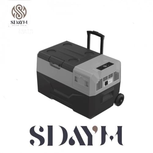 ثلاجة سيارة قابلة للتنقل مع عجلات وبطارية تدوم الى...