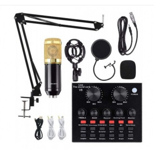 ميكروفون BM-800 للتدوين الصوتي مع مكسر الصوت