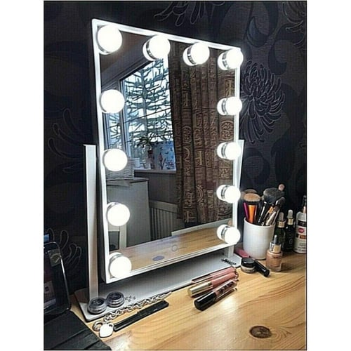 مرآة مكياج الغرور المضاءة من هوليوود مع أضواء LED...