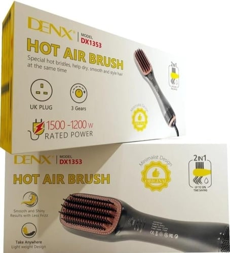 فرشاة شعر حرارية 2 في 1 بقدرة 1200 - 1500 واط من د...