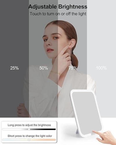 كوميو شنطة مكياج مع مراة LED، شنطة مكياج للسفر للن...