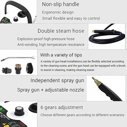 جهاز منظف بالبخار عالي الضغط بقوة 2500 واط لتنظيف...