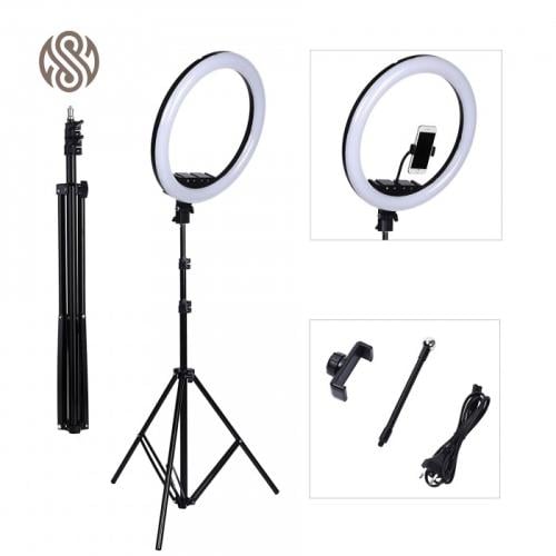 مصباح حلقي 18 انش، اضاءة استوديو الصور باضاءة LED...