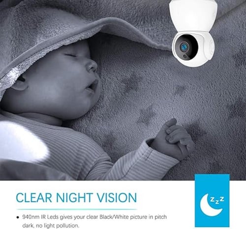 كاميرا مراقبة ذكية بزاوية 360 درجة، كاميرا واي فاي...