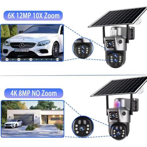 10X Zoom 4G كاميرا مراقبة تعمل بالطاقة الشمسية في...