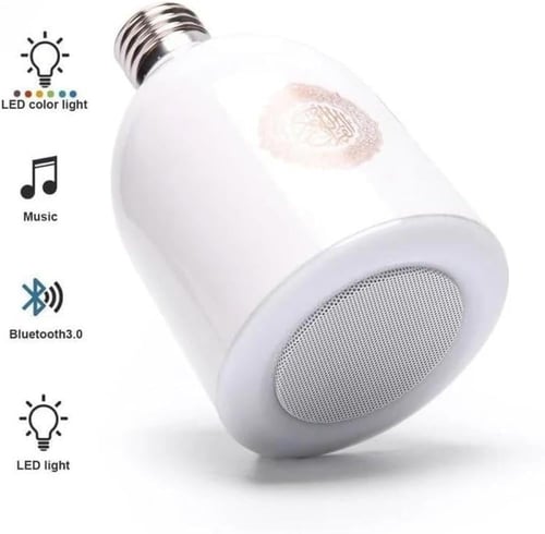 مصباح القرآن الليد مع مكبر صوت - ابيض (SQ-302) الا...