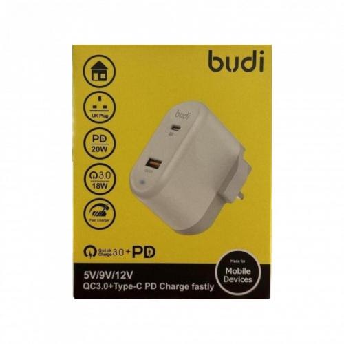 شاحن Budi السريع 5V / 9V / 12V QC3.0 + type-C Char...