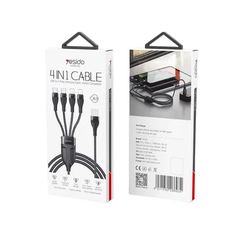 كابل شحن YESIDO CA111 من USB إلى Type-C بطول 1.2 م...