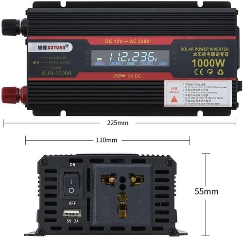 محول طاقة للسيارة بقدرة 1000 واط، تيار مستمر 12 فو...