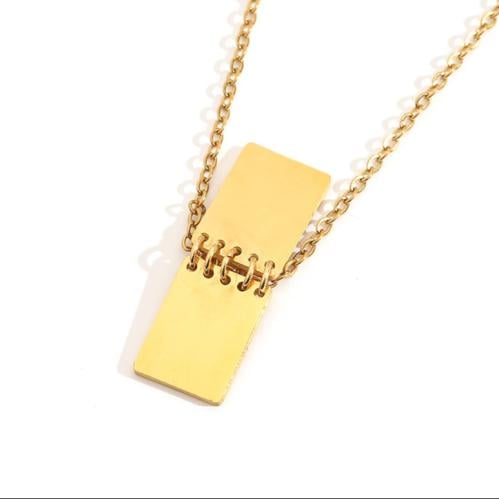 قلادة الدفتر بصفحتين ذهبي - فضي