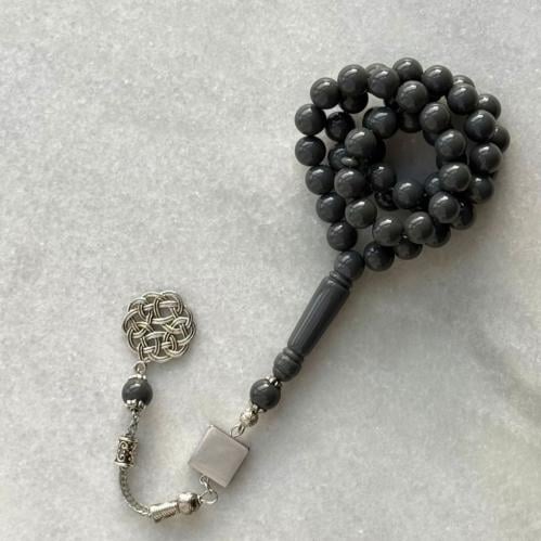 سبحة بكلايت رماد الفضة ( مربع )