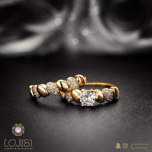 خاتم تونز زركون مطلي