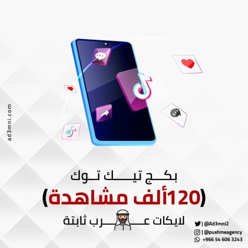 بكج تيك توك (120 الف مشاهدة + لايكات عرب ثابتة)