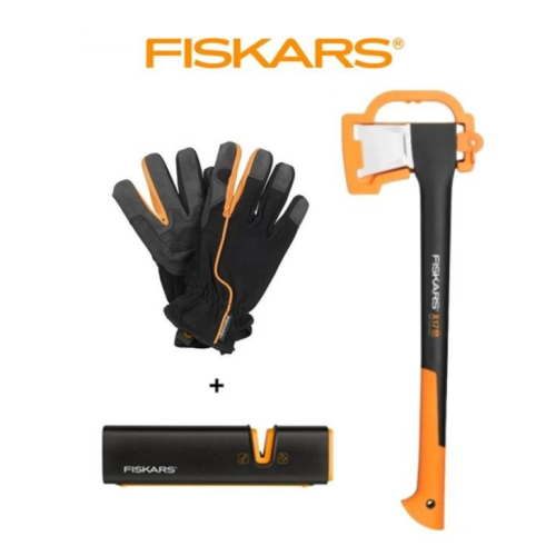 طقم أدوات فأس و قفاز + مسن