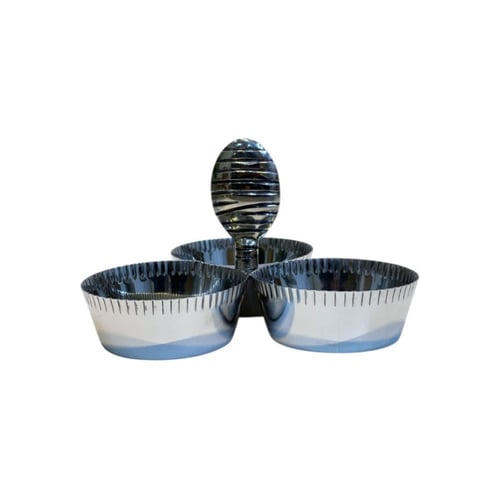 صحن ضيافة مقسم مقبض منحوت يدويا