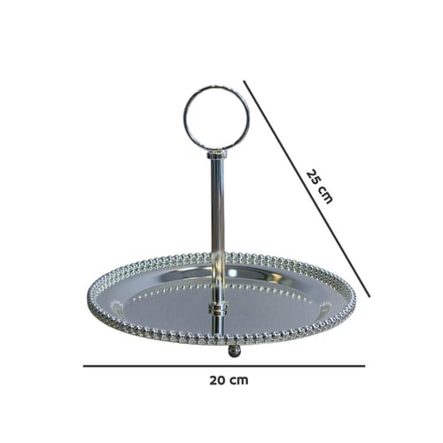 صحن تقديم دائري بحامل ستيل