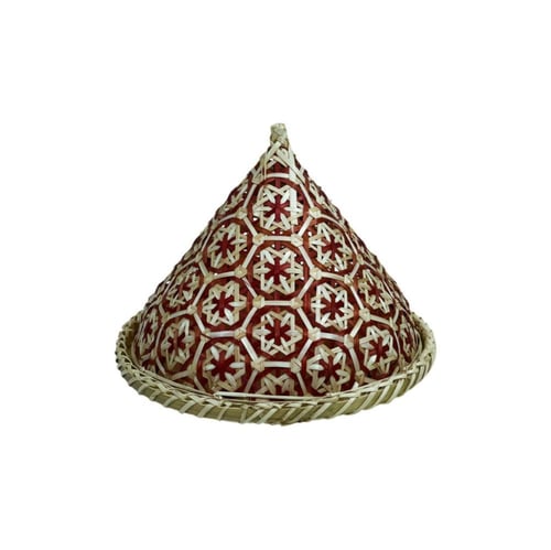 سلة خوص مع غطاء دائري