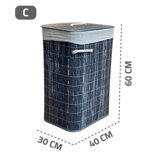 سلة غسيل بغطاء خشب