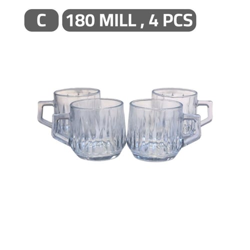 اكواب زجاجيه 4 قطع 180مل