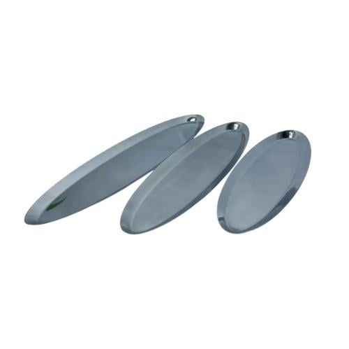 صحن ستانلس ستيل فضي قارب