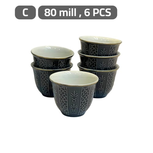 طقم فناجيل قهوه وشاي 6 قطع