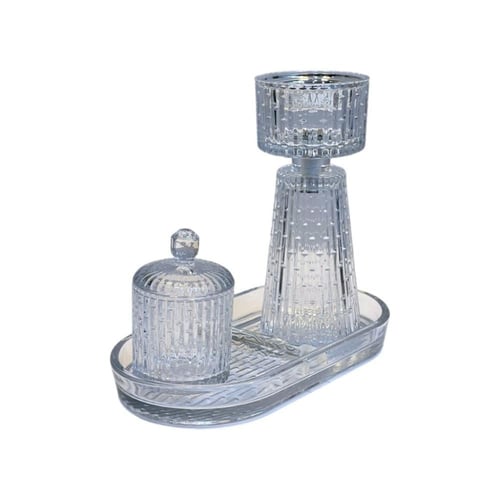 طقم مبخرة مع صينية زجاج