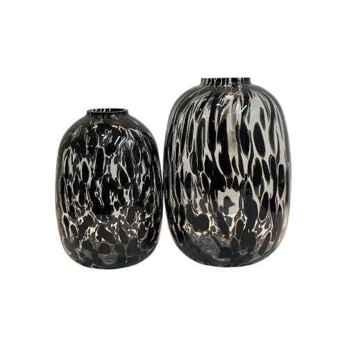 فازة زجاج (أبيض/أسود)