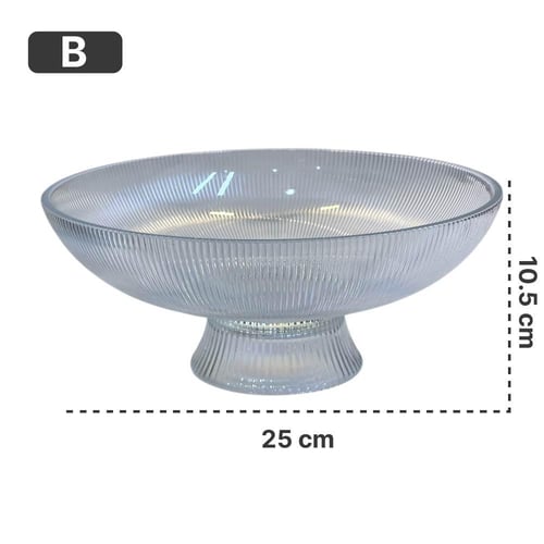 صحن زجاج للضيافة بقاعدة