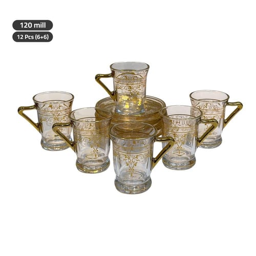 الأميرات طقم أكواب مع صحون 12 قطعة