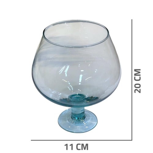 وعاء زجاجي شفاف بقاعدة